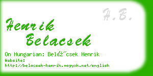 henrik belacsek business card